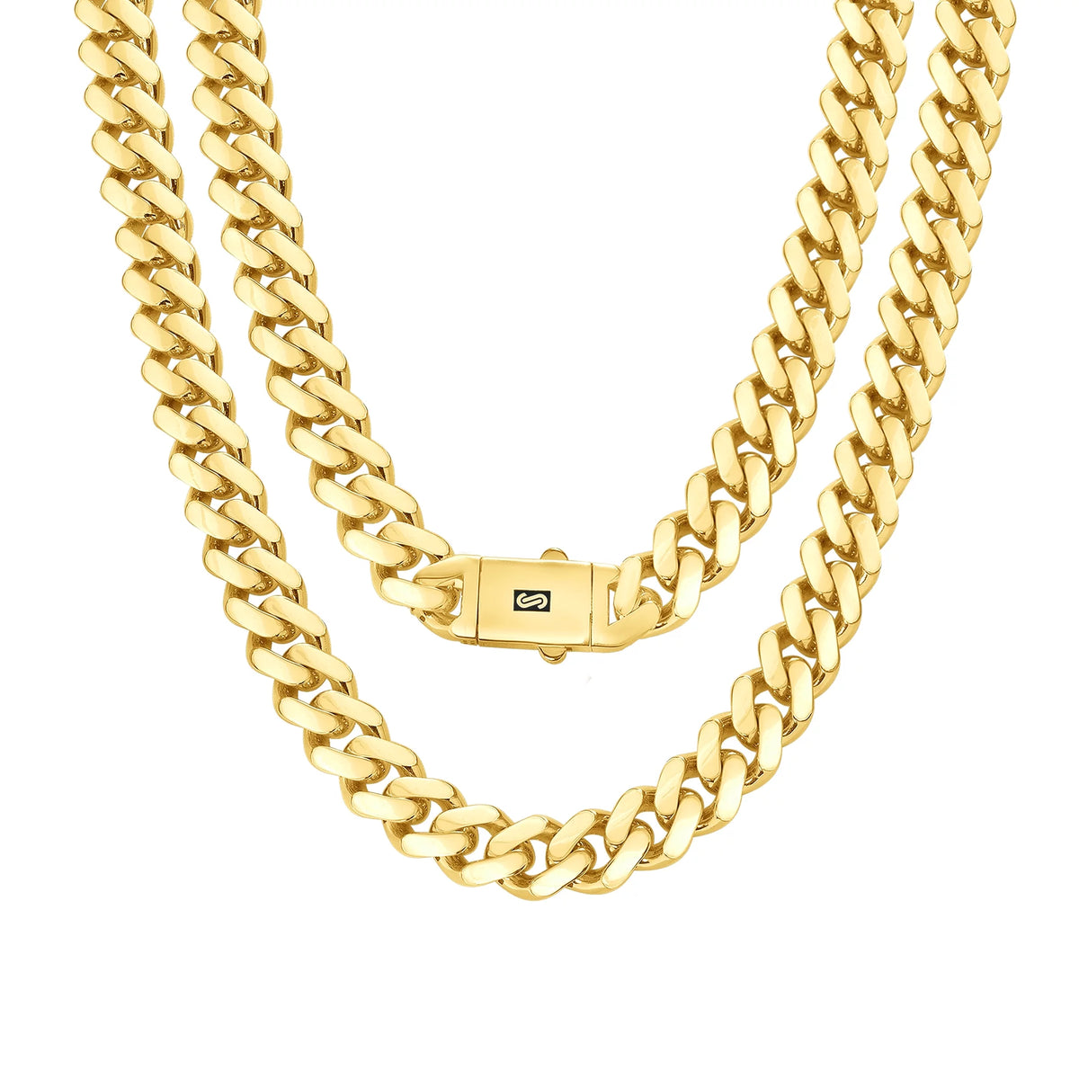 14k Yellow Gold 13mm Cuban Link Chain Necklace S9753