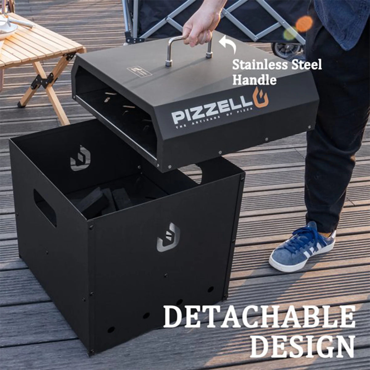 16" Wood Pellet Outdoor Pizza Oven with Pizza Stone U695