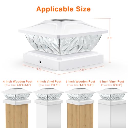 12 Pack Solar Post Cap Lights for 4x4 4.5x4.5 5x5 Posts M621468