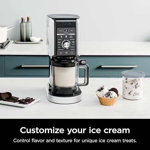11-in-1 Ice Cream & Frozen Treat Maker with 2 XL Family Size Pint Containers, Silver E4651