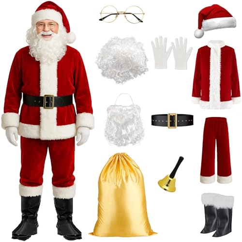 11 Pc Santa Claus Costume Suit F295531